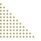 Triangle pattern made of multiple yellow dots fading from dense to sparse on a black background.