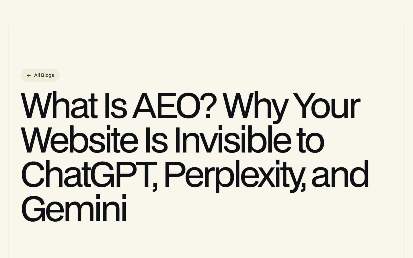 AEO guide: Content · Answer-first article